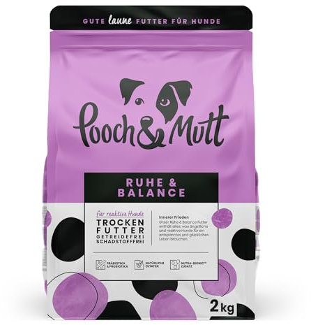 Pooch & Mutt - Ruhe & Balance, Getreidefreies Alleintrockenfutter für Hunde, Truthahn und Süßkartoffel, 2 kg
