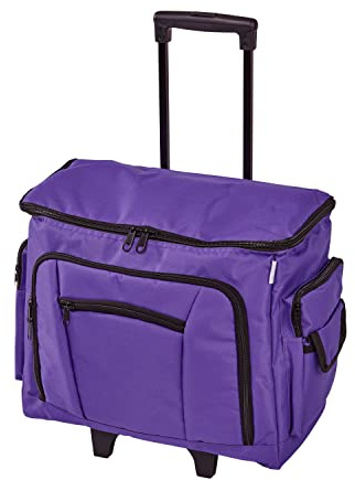 Sewing Online Große Nähmaschinen-Trolley-Tasche auf Rollen aus strapazierfähigem lila Stoff, 47 x 38 x 24 cm, Birke 006105/P