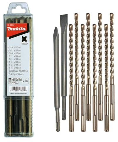 MAKITA D-44971 SDS-Bohrer- und Meißel-Set, 10-teilig