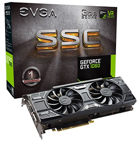 EVGA NVIDIA GeForce GTX 1060 SSC 3 GB de Memoria 192 bit Juegos Tarjeta gráfica PCI Express 3 – Negro