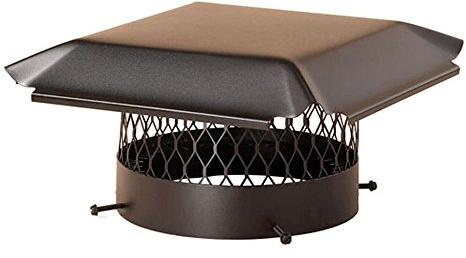 Draft King CBO14 Round Bolt On Black Galvanized Steel Single Flue Chimney Cap, 14 Diameter