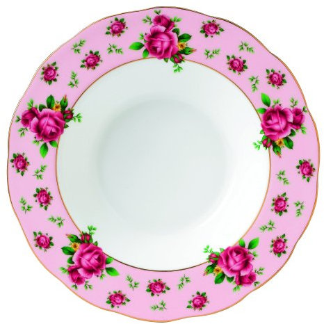 Royal Albert New Country Roses - Ciotola per insalati/zuppe, stile vintage, 28 cm, rosa