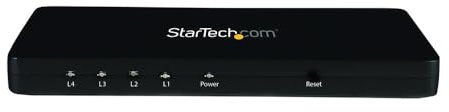 StarTech.com 4K HDMI Splitter - 4k 30Hz - 4 Port - Aluminum - Backward Compatible - HDMI Multi Port - HDMI Hub (ST124HD4K)