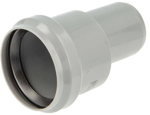 tecuro HT- Reduzierstück Außen/Innen DN 40/50, mit einseitiger Steckmuffe, Reduzierung von Ø 50 mm auf Ø 40 mm, Kunststoff grau