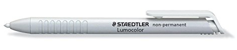 Staedtler 768N Lumocolor non-permanent omnichrom Trockenmarker wasserlöslich, 3,0mm, weiß, 768N-0 ST