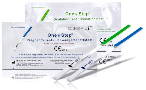 One+Step Paquete combinado de 30 pruebas de ovulación y 5 pruebas de embarazo, prueba de fertilidad para mujeres, prueba de ovulación para ovulación