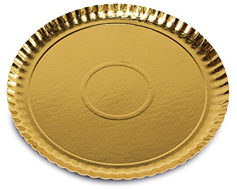 Guardini 2438425 Packung 2 Tabletts, Pappe rund, 34 cm, Gold