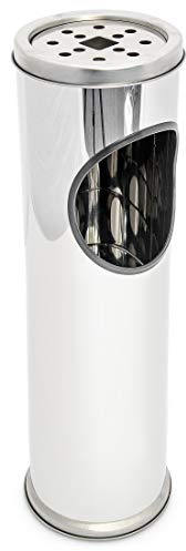 Relaxdays Standaschenbecher extra hoch 52,5cm, Edelstahl, Modern, Silber, Ascher