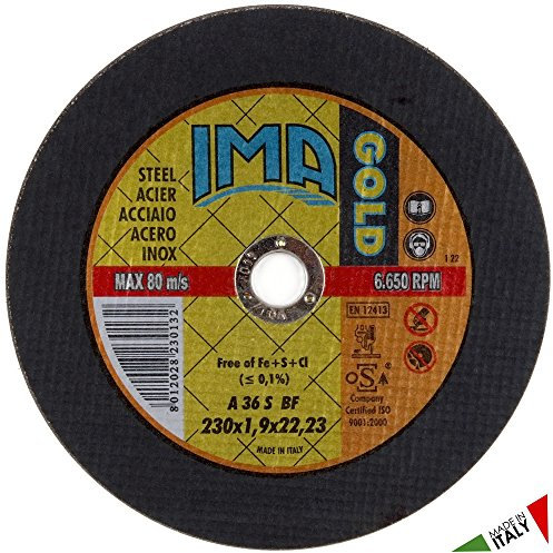 DISCO DA TAGLIO PER ACCIAIO INOX 230X1,9X22 GOLD IMA