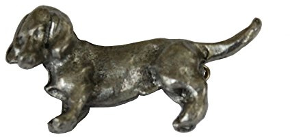 Breiter Hutanstecker Hutabzeichen Hutschmuck Dackel Metall ca. 3,5 x 2 cm Trachtenpin Brosche
