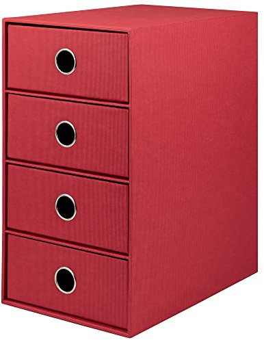 Rössler 1524452364 SOHO - Caja de almacenaje con 4 cajones, A4, color rojo