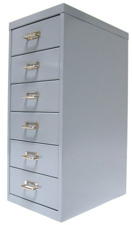 Szagato Schubladenschrank Silber Metall 6 Schubladen HxBxT 66x28x40cm Schubladen-Container Büroschrank Werkzeugschrank Aufbewahrungsschrank Schubladen-Box