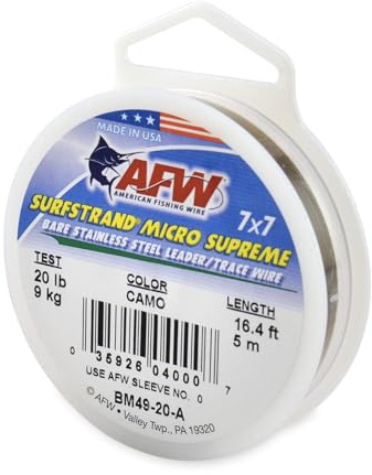 American Fishing Wire Surfstrand Micro Supreme Bare 7x7 Edelstahl Vorfachdraht