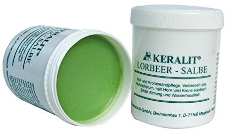 Keralit Lorbeer-Salbe für Pferde – Hufsalbe mit 20% Lorbeeröl, wasserlösliche Hufpflege für Feuchtigkeit & Elastizität – fördert Hufwachstum, schützt vor Austrocknen, ideal bei trockenen/spröden Hufen