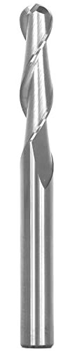 Yonico 34221-SC 1/4-Inch Dia. 2 Flute Ball Nose Spiral End Mill CNC Router Bit 1/4-Inch Shank