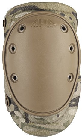 ALTA 50453.16 AltaFLEX Gel Insert Heavy Duty Knee Protector Pad, MultiCAM Cordura Nylon Fabric, AltaLOK Fastening, Flexible Cap, Long, Coyote by Alta