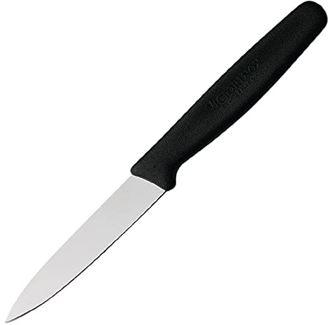 Victorinox, 5.0603, Standard, Gemüsemesser, Extra scharfe Klinge, mit geradem Schliff, robuster Kunststoff-Griff, Schwarz, Made in Switzerland, Spülmaschinengeeignet