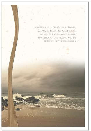 metALUm Kondolenzkarte ERINNERUNGEN | Meeresstrand 01406