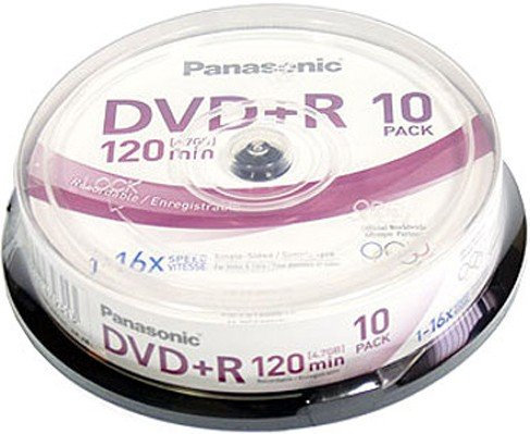 Panasonic DVD+R 16x, 10 pi?ces en cakebox