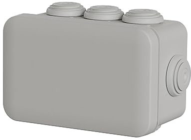 Schneider Electric Scatola di giunzione Mureva BOX ENN05003, confezione da 5 scatole da parete con 8 occhielli Ø 20mm, 105x65x55mm, adatta per ambienti umidi e uso esterno, classe di protezione IP55, presa resistente all'umidità, grigia