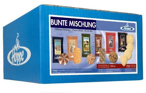 Hoppe Bunte Mischung, Kekse, Plätzchen, 6 Sorten Gebäck, einzeln verpackt, 150 Stück, 1226g