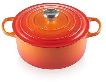 Le Creuset Cocotte rotonda Evolution in ghisa vetrificata con Coperchio, diameter 26 cm, Arancione, 21177260902430