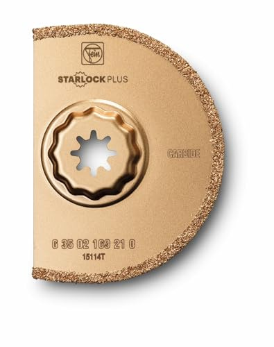 FEIN Hartmetall Sägeblatt Ø 90 mm, Ve. 1 St., Aufnahme StarlockPlus, segmentiert, Schnittbreite ca. 2,2 mm., zum Austrennen schadhafter Fliesenfugen.Auch zum Fräsen von Schlitzen in Baumaterialien