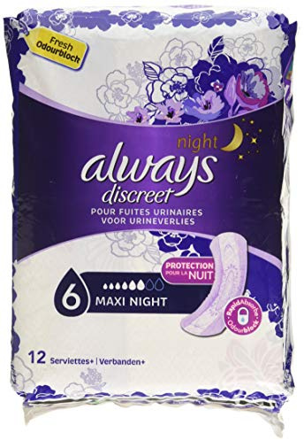 Always Discreet Maxi Night Pads for Incontinence and Bladder Control x 12