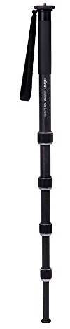Dörr 380371 Monopode Mono Pod Racer CR de 1500 Carbone, 5 pièces, trépied (3/8–1/4 ) (Étui de Protection) avec dragonne et Rotatif Noir