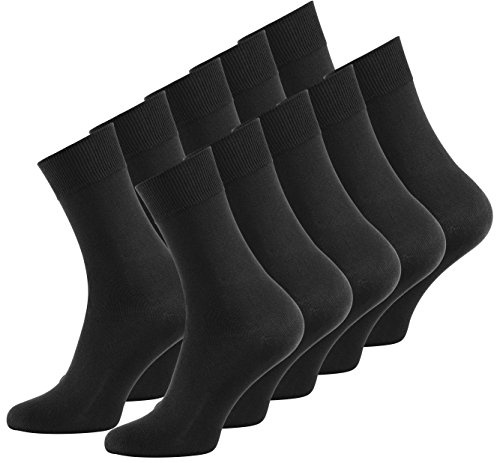 Vincent Creation 10 Paar Herren Business Socken schwarz, Baumwoll Herrensocken, Anzugsocken