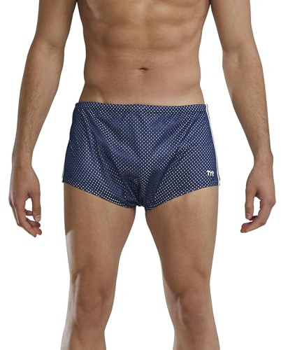 TYR Men's Poly Mesh Trainer Swim Suit (Navy, 32)
