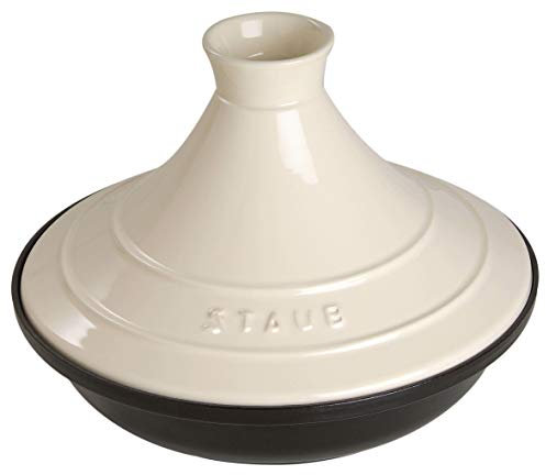 Staub Tajine con Tapa de cerámica, Hierro Fundido, Negro, 28 cm