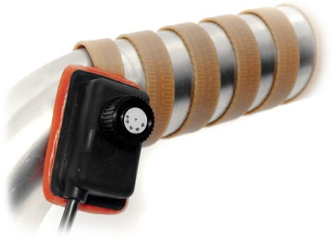 BriskHeat HSTAT101002 XtremeFLEX HSTAT Silicone Rubber Heating Tape With Adjustable Thermostat Controller, W x L: 1 x 24-Inch, 120VAC