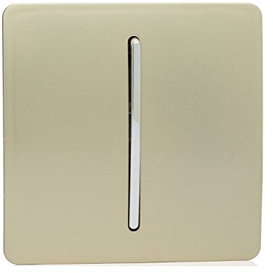 Trendi 1 Gang 2 Way Artistic Modern Glossy 10 Amp Rocker Tactile Light Switch Gold ART-SS2GO