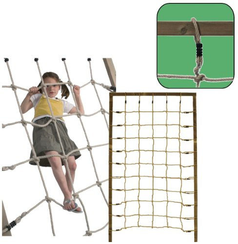 Loggyland Kletternetz Höhe 2,50m x Breite 1m (2,50 Meter hoch, 1 Meter breit) Verschiedene Netzfarben zur Auswahl HxB 2,5x1 ohne Holzkonstruktion (Natur)