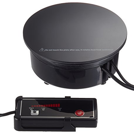 Lacor - 69139 - Placa de Inducción Eléctrica para Chafing Dish (700W, Ø18 cm) con Regulador de Temperatura, Ideal para Buffets, Eventos o Catering, Uso Profesional, Color Negro