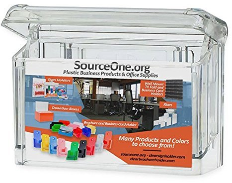 SOURCEONE.ORG Source One Premium Outdoor Business Card Holder Peel and Stick Clear Unbreakable Take One Sticker Included