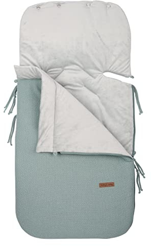 Baby's Only - 0+ Fußsack Babyschale aus Baumwolle - Gefüttert - für 5- und 3-Punkt-Gurten Autositz - für Jungen und Mädchen - Steingrün | Baby Fußsack - Für 5- und 3-Punkt-Gurten Autositz - Babyfußsack Babyschale - Universell verwendbar - für Jungen und Mädchen