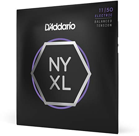 D'Addario gitarrsträngar – NYXL elgitarrsträngar – NYXL1150BT – oöverträffad styrka, inställningsstabilitet, förbättrad mellanklass – för 6 stränggitarrer – 11-50 medelbalanserad spänning