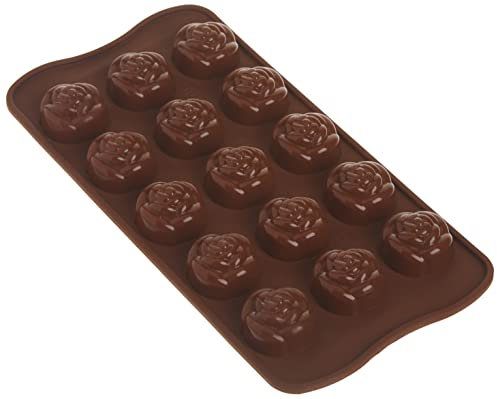 Silikomart SCG13 Rose Molde de Silicona Ø28 h 18 mm, Marrón