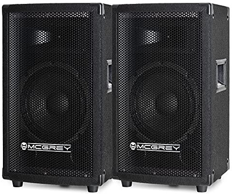McGrey Paar TP-8 Lautsprecher Boxen (2 Stück DJ- und Partyboxen, 8 Woofer, 300W, Passiv, 2-Wege System, Holzgehäuse) schwarz