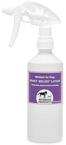 Biteback Products 'Sweet Relief'® - Soothing Antiseptic Skin Lotion Spray for Itchy Dogs, Essential for Dog First Aid, Dog Antibacterial Spray Health Supplies for Pet Care - 500ml