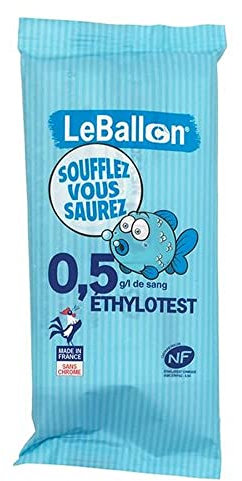 ETHYLOTEST Norme NF 0,5g/l - Le Ballon - Lot de 20 Sans Chrome Produit Français