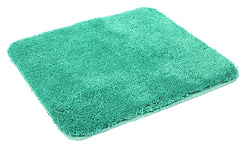 Kinzler J-10003/26 hochwertige Mikrofaser Badematte Uni ohne Ausschnitt 50x55 cm, flusenfrei, pflegeleicht, smaragd