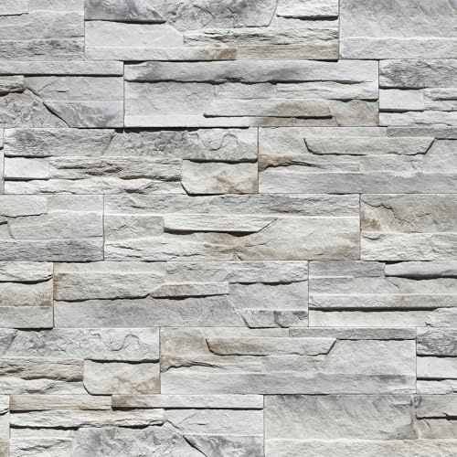 STEGU Oregon 1 Rivestimento Parete Pietra Effetto Pietra Calcestruzzo Crema | Finta pietra per esterni, resistente a gelo/UV/umidità, pannello decorativo giardino, posa a malta