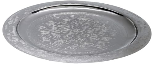 Orientalisches Tablett Mehdia 40cm Silberfarbig