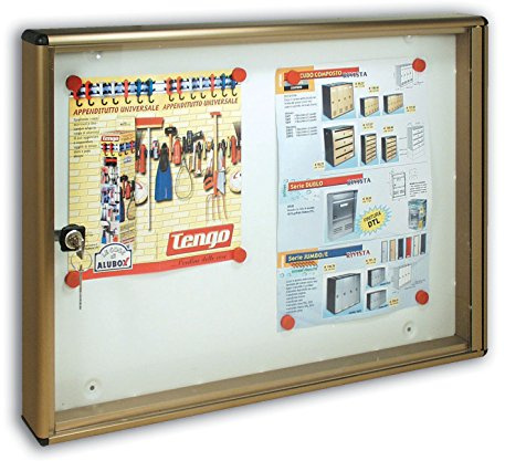 ALUBOX Bacheca Da Parete Per 1 Foglio A3 In Alluminio Anodizzato Bacheca Porta Avvisi Con Magneti Inclusi (BRONZO)