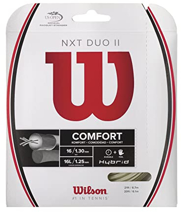 Wilson NXT Duo II String - Transparent/Silver/Natural/Platinum, Size 16G