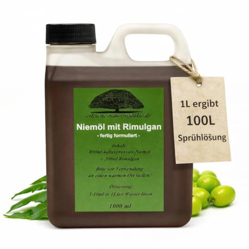 Neemöl Niemöl mit Emulgator 1L Konzentrat - ergibt 100L Sprühlösung/Gießlösung für gesunde Pflanzen von erlesene-naturprodukte