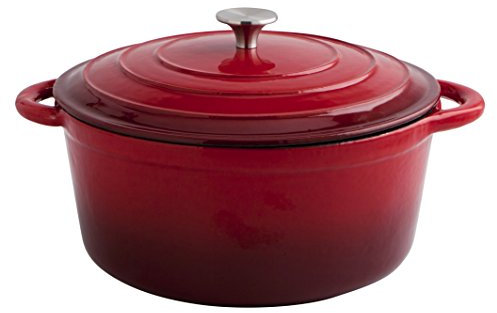 Quid Cocotte 28Cm 6L Esmalte Bienestar, Hierro Fundido, Rojo, 19.6 cm